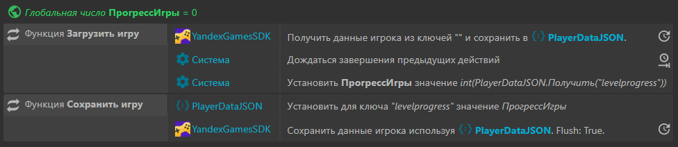 Пример сохранение и загрузки данных игрока