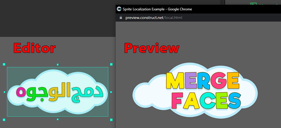 Локализация спрайта в действии